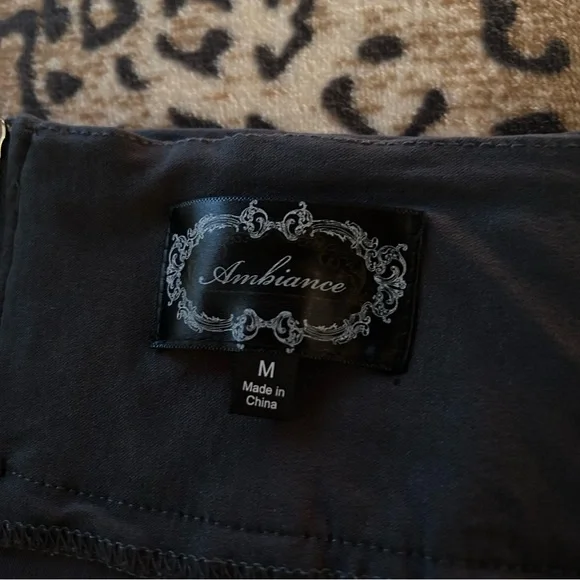 vintage 00s grey low-rise office siren bodycon fitted mini skirt - Picture 4 of 4